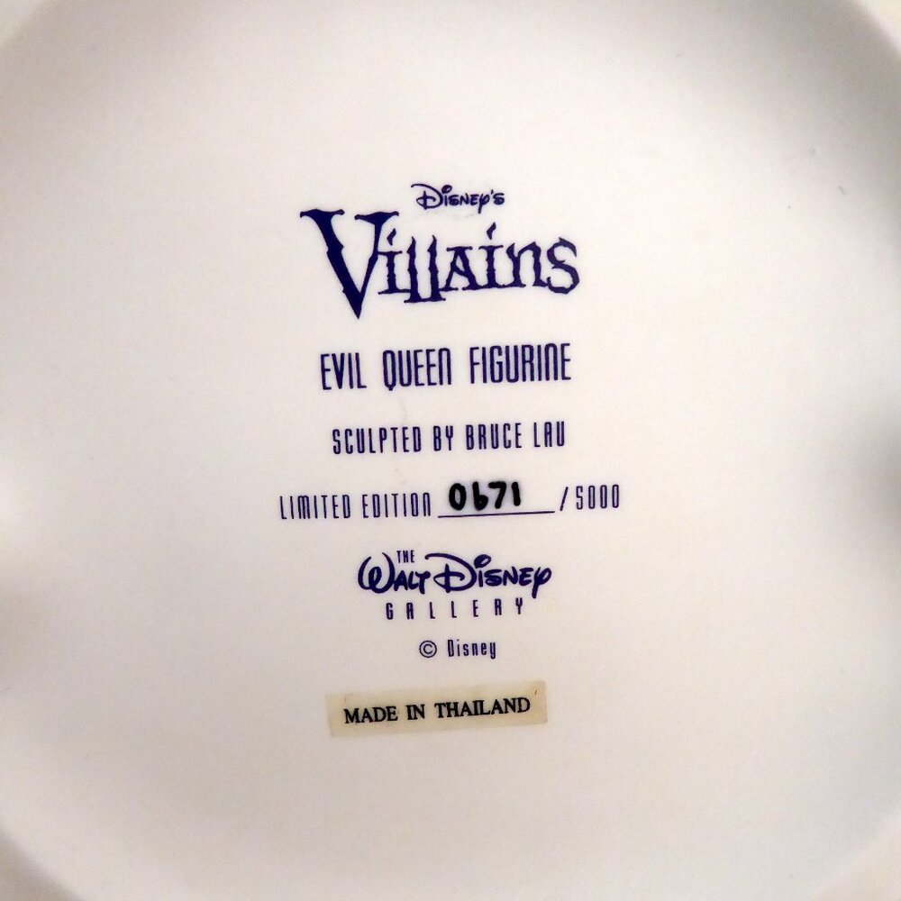 NEW 1999 LE #671/5000 WALT DISNEY GALLERY VILLAINS SNOW WHITE 10” EVIL QUEEN - Picture 12 of 16
